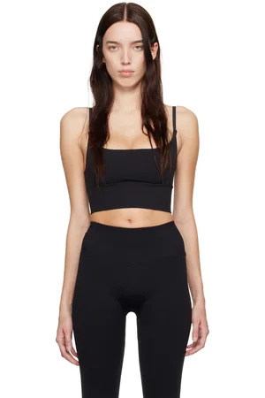 SKIMS Black Contour Nylon Cropped Camisole