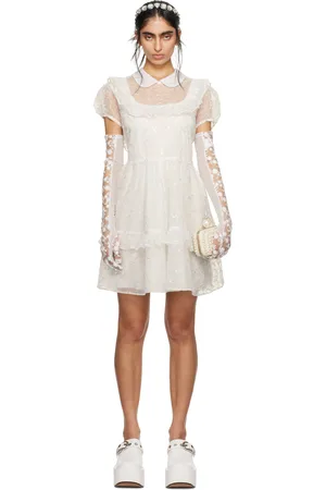 Anna Sui SSENSE Exclusive White Ruffled Minidress