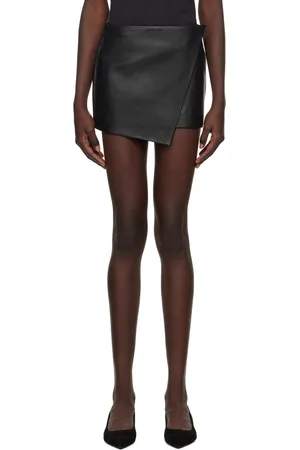 The Frankie Shop Cleo Leather Wrap Miniskirt