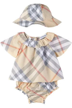 Burberry Baby Beige Check Cotton Blouse Set