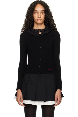 Shushu/Tong Black Collar Embellished Cardigan