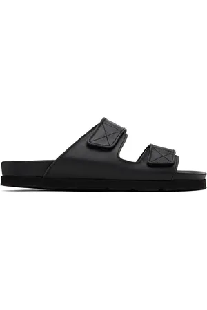 Palm Angels Black Velcro Strap Sandals