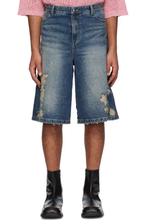lesugiatelier Crystal-Cut Denim Shorts