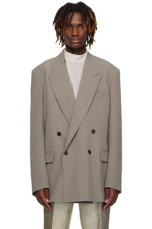 DRIES VAN NOTEN Gray Oversized Blazer