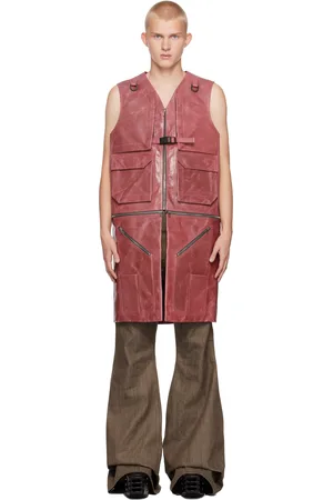 Rick Owens Pink Porterville Utility Leather Vest