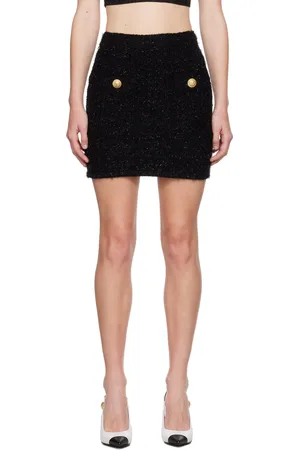 Balmain Black Nylon Miniskirt