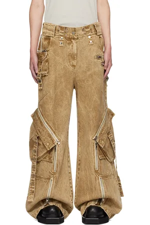 NO/FAITH STUDIOS Beige Used Denim Cargo Pants