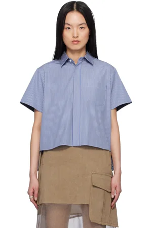 SACAI Blue Cotton Poplin Shirt