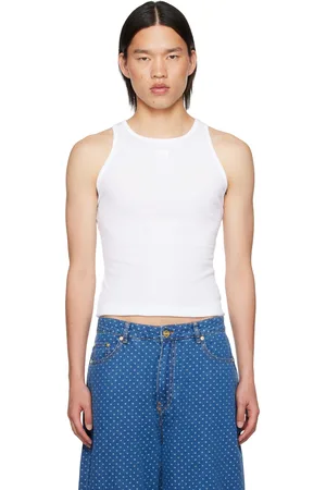 Ganni White Patch Tank Top
