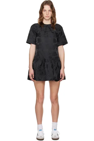 Ganni Black Botanical Minidress