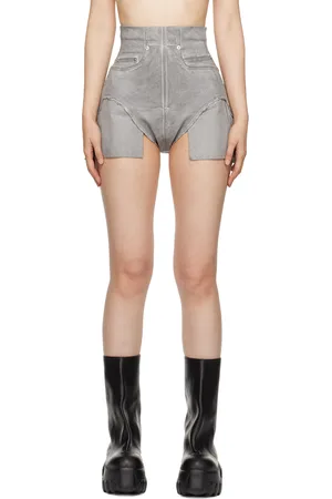 Rick Owens Gray Porterville Dirt Cutoffs Denim Shorts