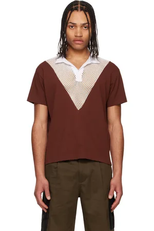 Olly Shinder White & Burgundy V Hybrid Polo