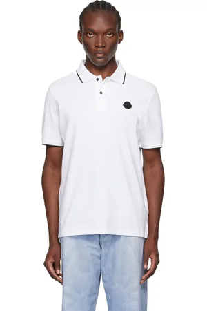 Moncler White Logo Patch Polo