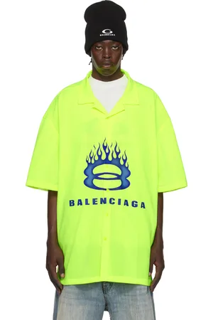 Balenciaga Yellow Striped Mesh Shirt