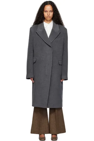 REMAIN Birger Christensen Gray Heavy Wool Long Coat