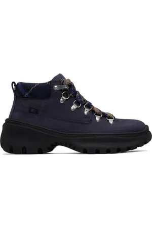 Burberry Navy Nubuck Scoot Hike Boots