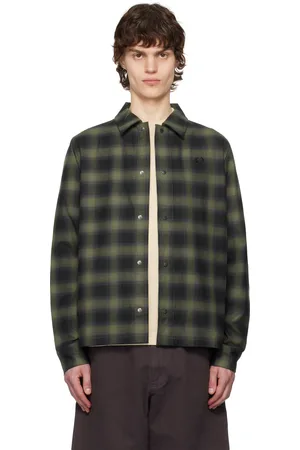 Fred Perry Green Blurred Tartan Overshirt