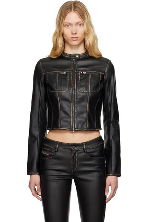 Diesel Black G-Lobe Faux-Leather Jacket