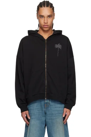 Palm Angels Black Palms Zipped Hoodie