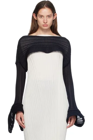 Issey Miyake Black & Navy Asagao Cardigan