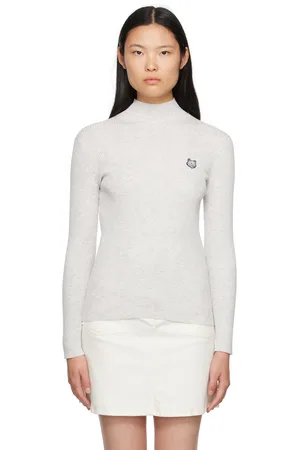 Maison Kitsuné Gray Bold Fox Head Turtleneck
