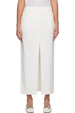 REMAIN Birger Christensen White Slit Maxi Skirt