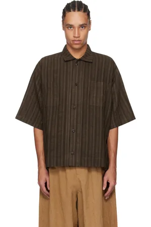 Aviva Jifei Xue Brown Short Sleeve Boxy Shirt