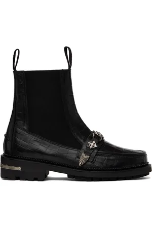 TOGA VIRILIS Black Leather Chelsea Boots