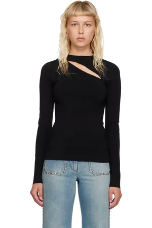 Victoria Beckham Black Cutout Long Sleeve T-Shirt
