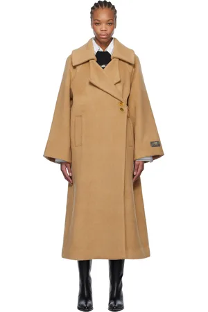 Ganni Tan Wool-Blend Coat