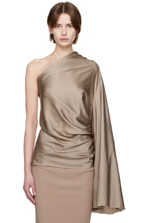 Rick Owens Taupe Hollywood One Sleeve T-shirt