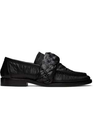 Bottega Veneta Black Braided Loafers