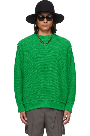 SACAI Green Loose Thread Sweater