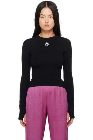 Marine Serre Black Moon Logo Fitted Sweater