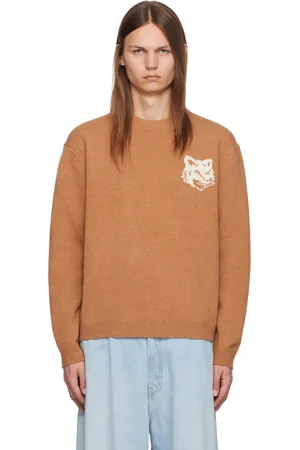 Maison Kitsuné Tan Fox Head Intarsia Sweater
