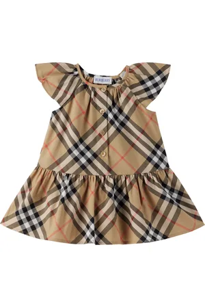 Burberry Baby Beige Check Cotton Dress