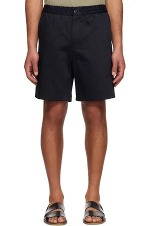 Ami Navy Cotton Elasticated Waist Shorts