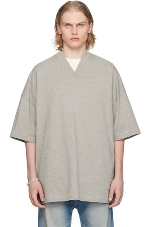 FEAR OF GOD Gray V-Neck T-Shirt