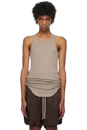 Rick Owens Taupe Hollywood Basic Rib Tank Top