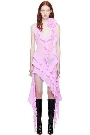 Fancì Club SSENSE Exclusive Pink Garden of Eden Midi Dress