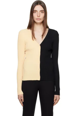 Staud Beige & Black Cargo Cardigan