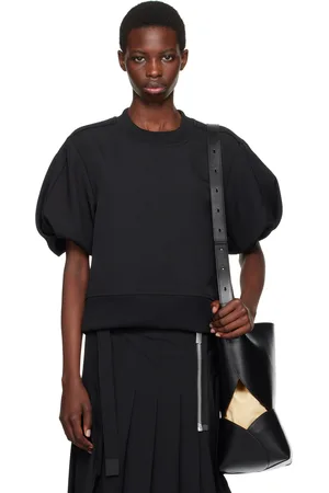 SACAI Black Technical Jersey Sweatshirt