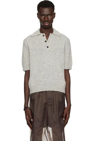 DRIES VAN NOTEN Gray Alpaca Wool Polo