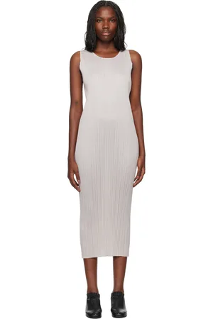PLEATS PLEASE ISSEY MIYAKE Beige New Colorful Basics 4 Maxi Dress