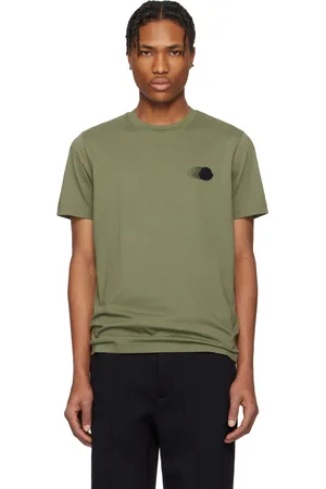 Moncler Green Faded Logo Motif Cotton T-shirt