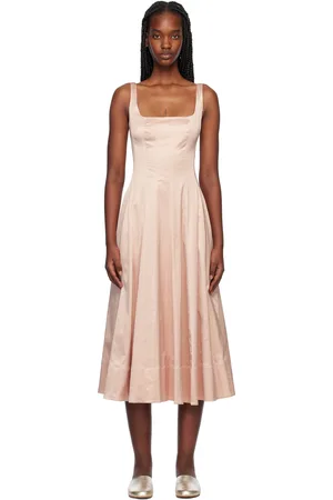 Staud Pink Wells Midi Dress