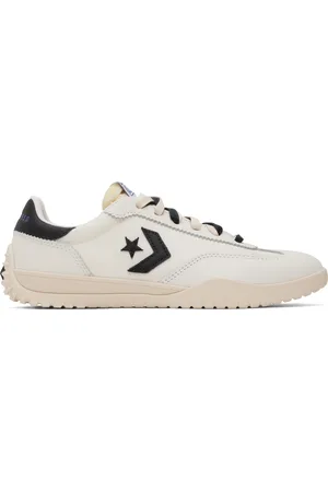 Converse White Run Star Trainer Nylon & Leather Sneakers