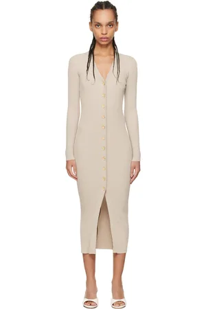Staud Beige Shoko Sweater Midi Dress