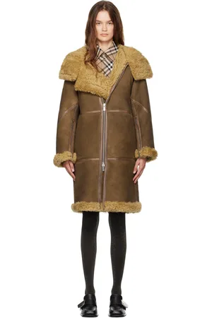 Burberry Brown Relaxed-Fit Shearling Coat