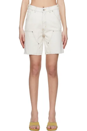 Maison Margiela Off-White Paneled Denim Shorts